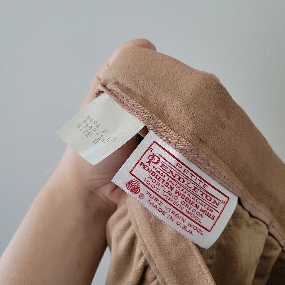 Pendleton Tan 100% Virgin Wool Pencil Skirt Petites 8 - Picture 7 of 7